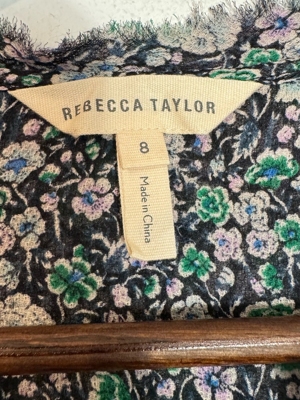 Rebecca Taylor Floral 100% Silk Popover Blouse Top Long Sleeve Size 6 V-Neck - Picture 4 of 11